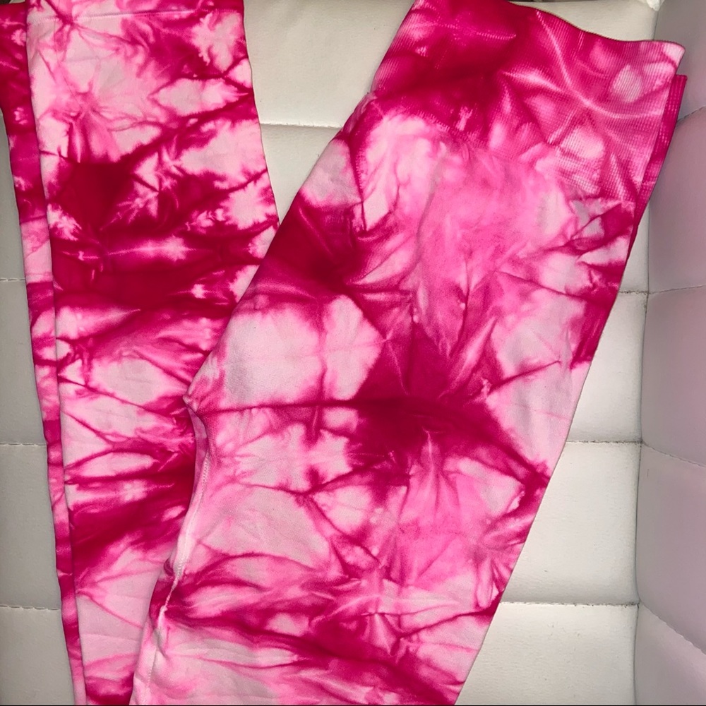 “Candy Paint” Pink Tie Dye Leggings